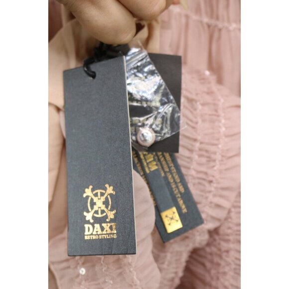 Daxi Retro Styling Tiered Sequin Vogues Best Dress-Size Large-Cottagecore-Rare - Picture 7 of 11